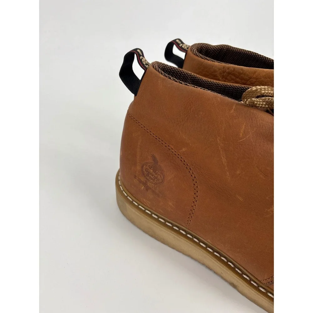 Georgia Boot GB1222 Mens 5 inch Chukka Wedge Brown Leather Work Boots Size 14 W